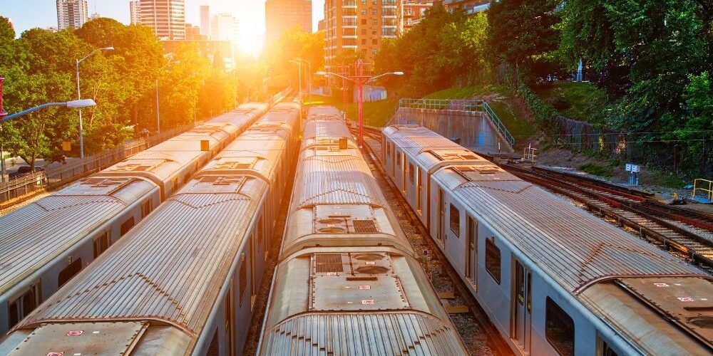 Toronto Subway TTC Depot servicing a fleet of subway trains